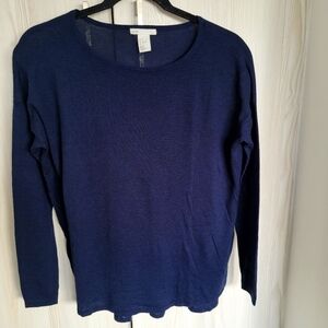 Women's Navy Blue Long Sleeve Top